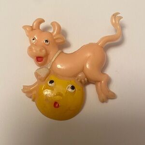 Vintage The Cow Jumped Over the Moon Brooch 1930’s Pin Rare